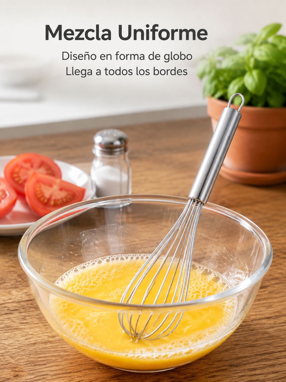 Batidor de huevos de acero inoxidable