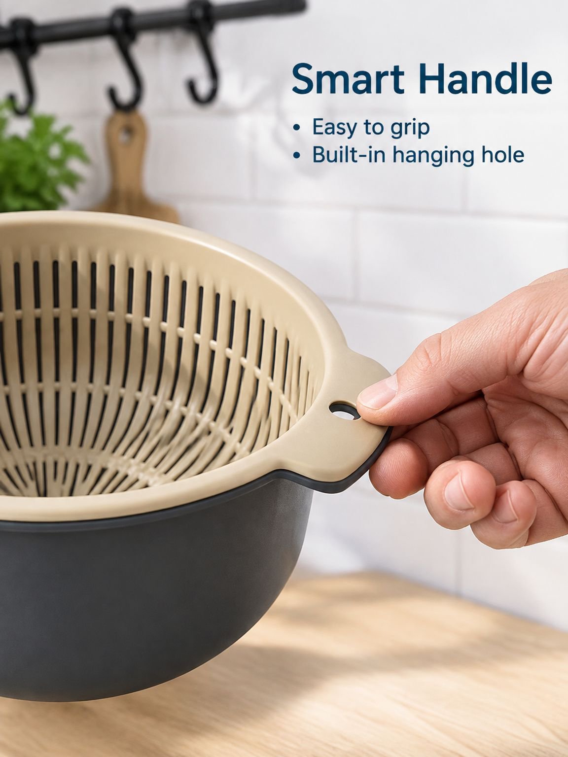 Countertop kitchen basket for storing produce and essentials