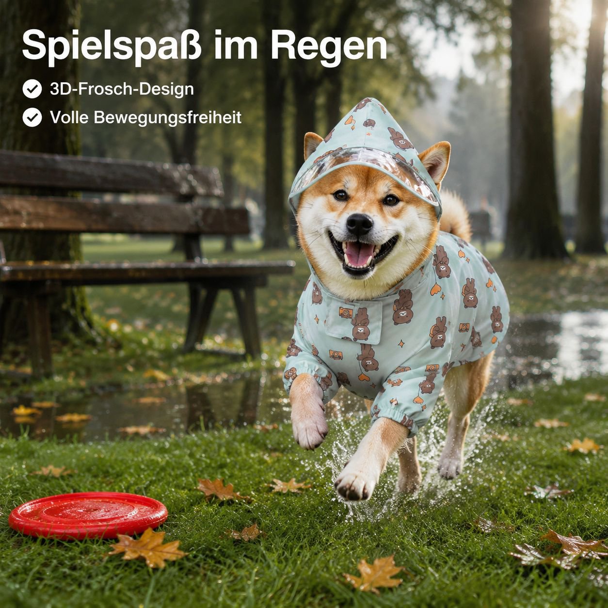 Niedlicher Cartoon-Hunderegenmantel, wasserdichte Haustierkleidung