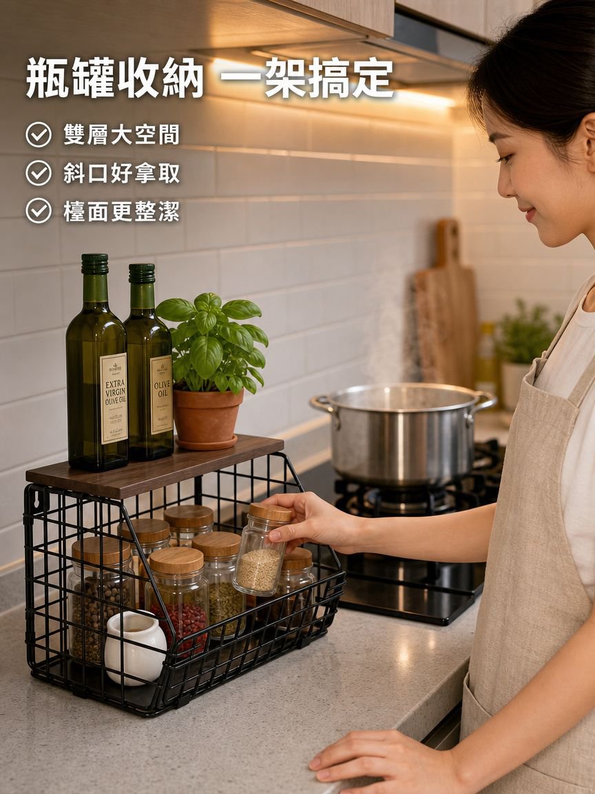 加厚鐵藝木質收納架