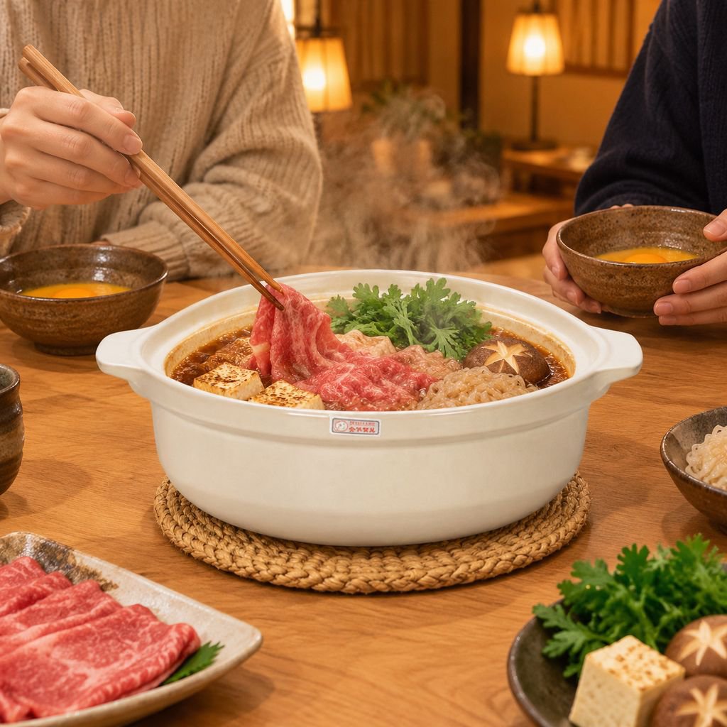 直火・IH 対応 大型セラミック平底煮込み鍋