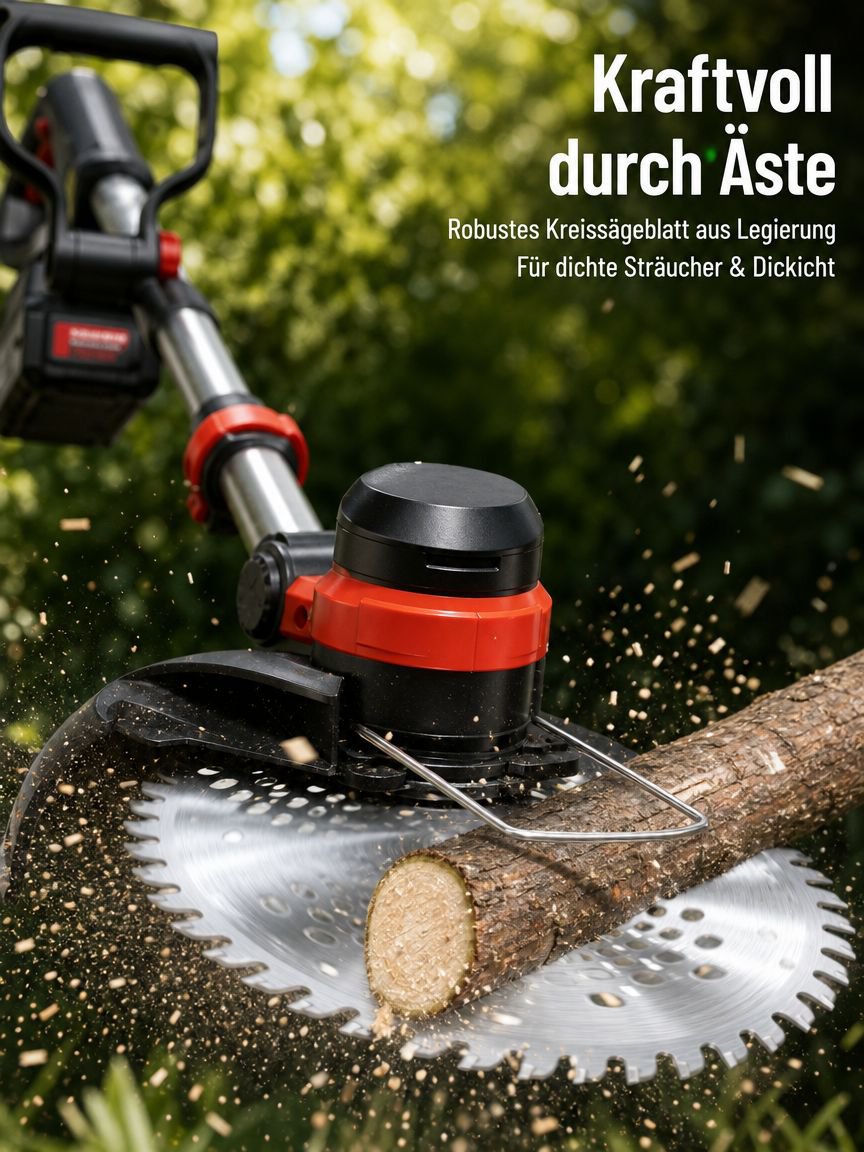 Kabelloser Rasenmäher mit moderner Lithium-Technologie