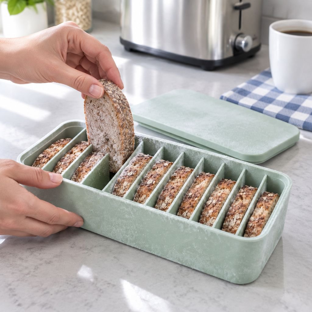 Durable and space-saving bread storage container