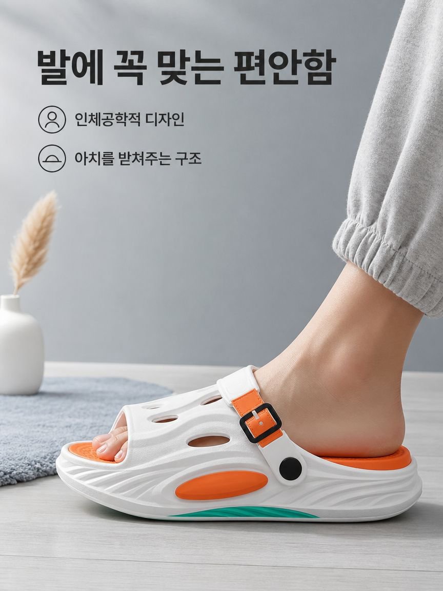 쿠션감 좋은 두꺼운 미끄럼방지 비치 슬리퍼