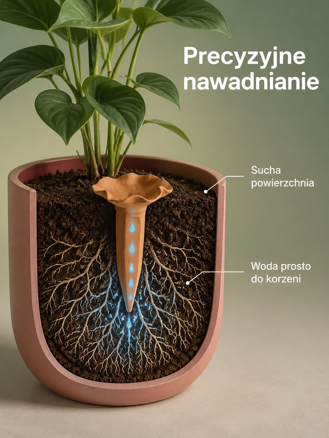 Ekologiczny nawadniacz do podlewania roślin domowych