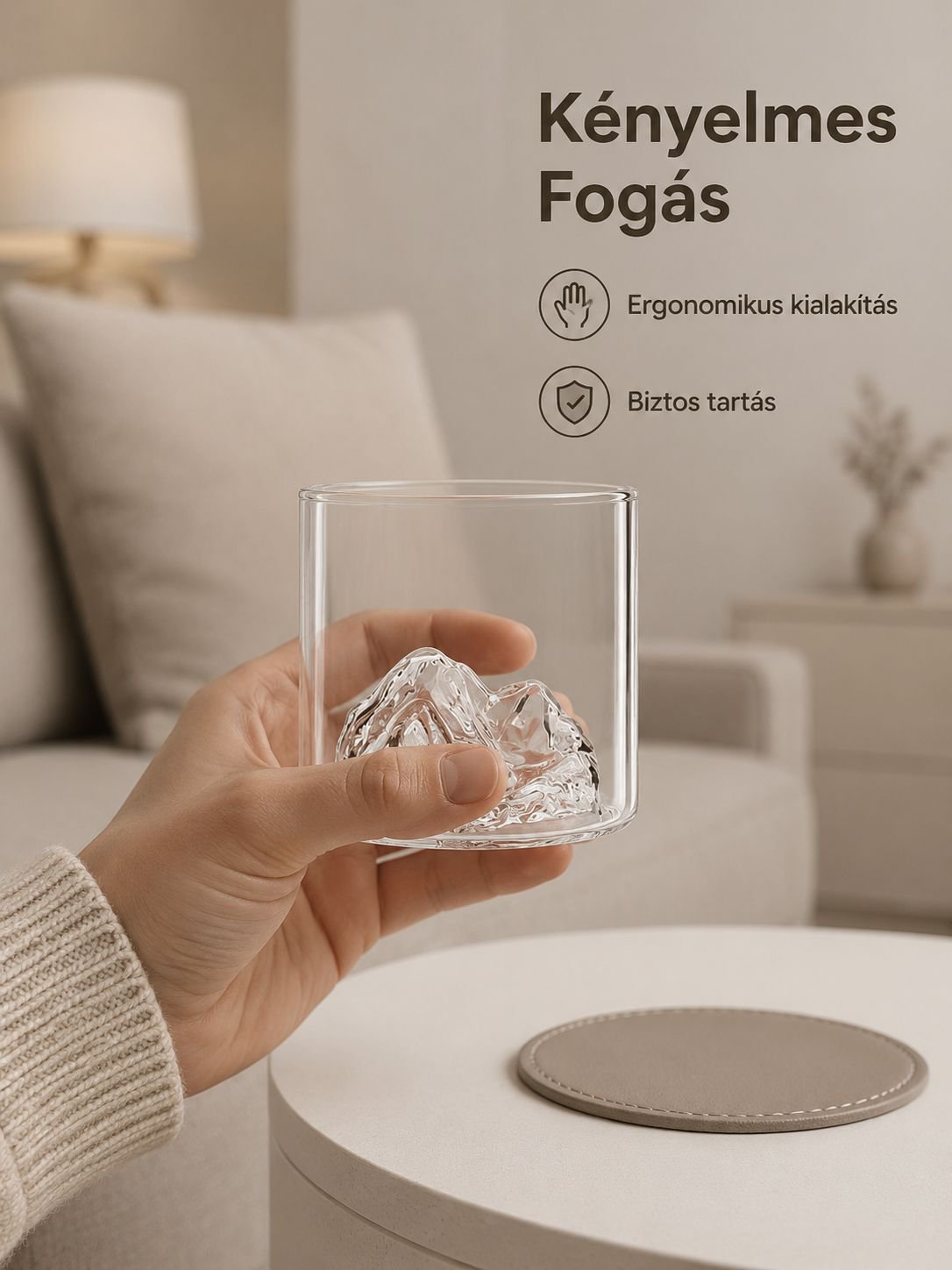 Átlátszó háztartási whisky pohár