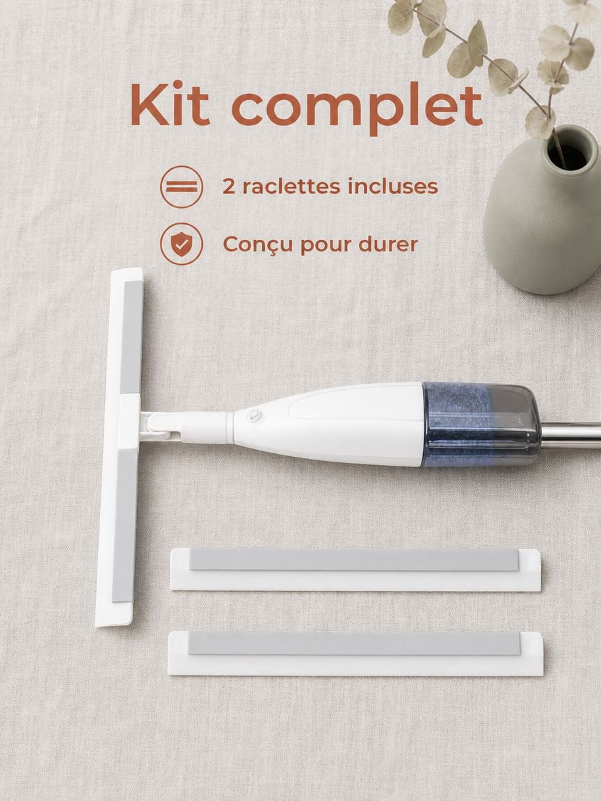 Raclette spray pour nettoyage rapide des surfaces