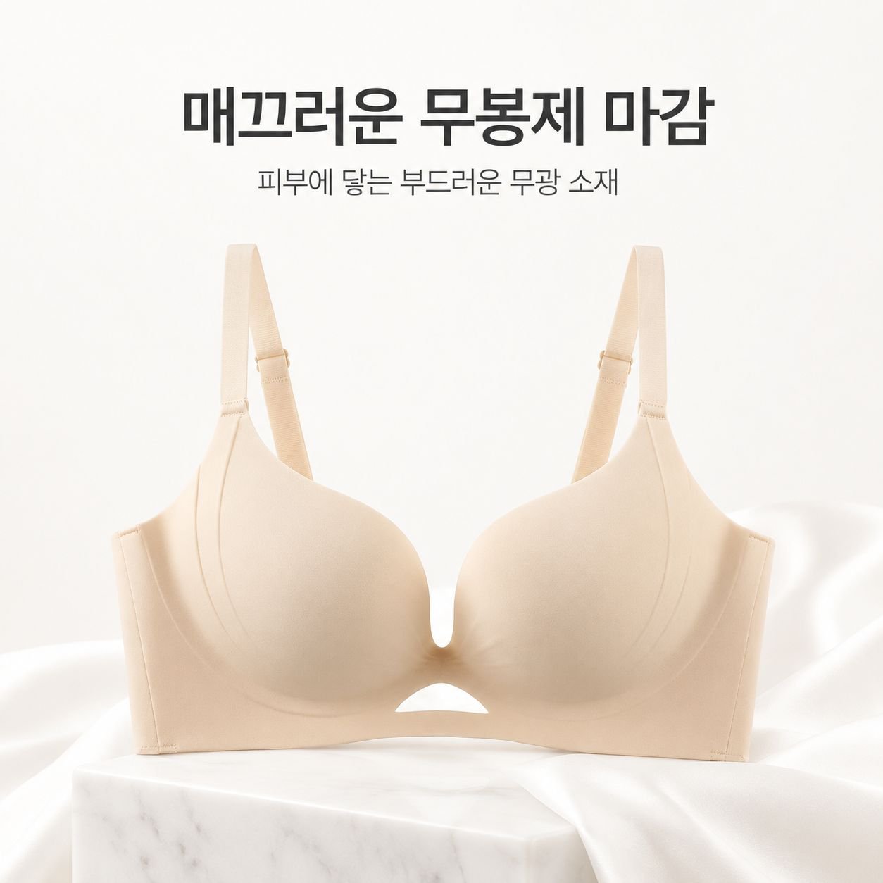 작은 가슴을 모아 커지게 하는 무봉제 무와이어 속옷