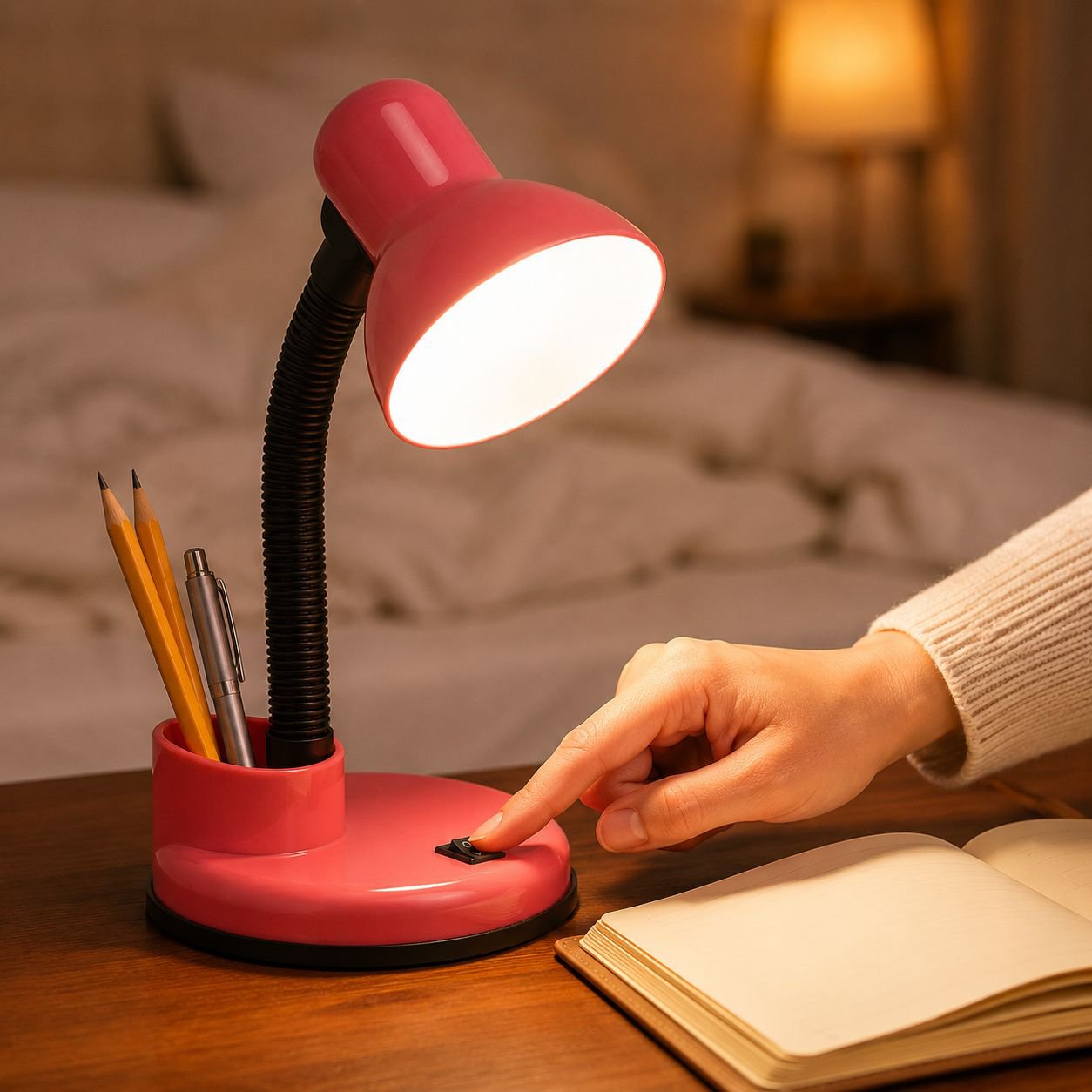 Minimalist plug-in desk lamp for home office