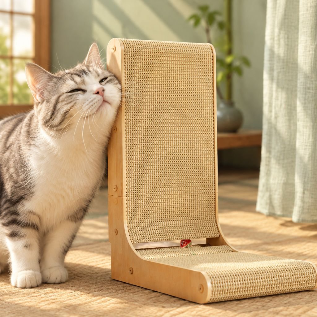 猫専用L字型スタンド爪とぎボード｜頑丈で使いやすい爪とぎ器