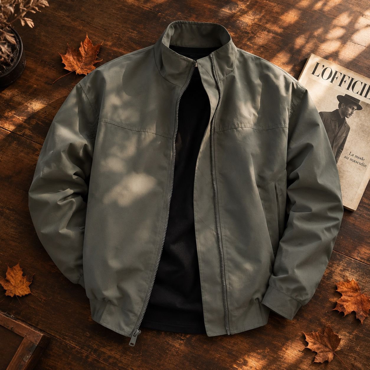 Veste de travail courte décontractée homme coupe ample automne