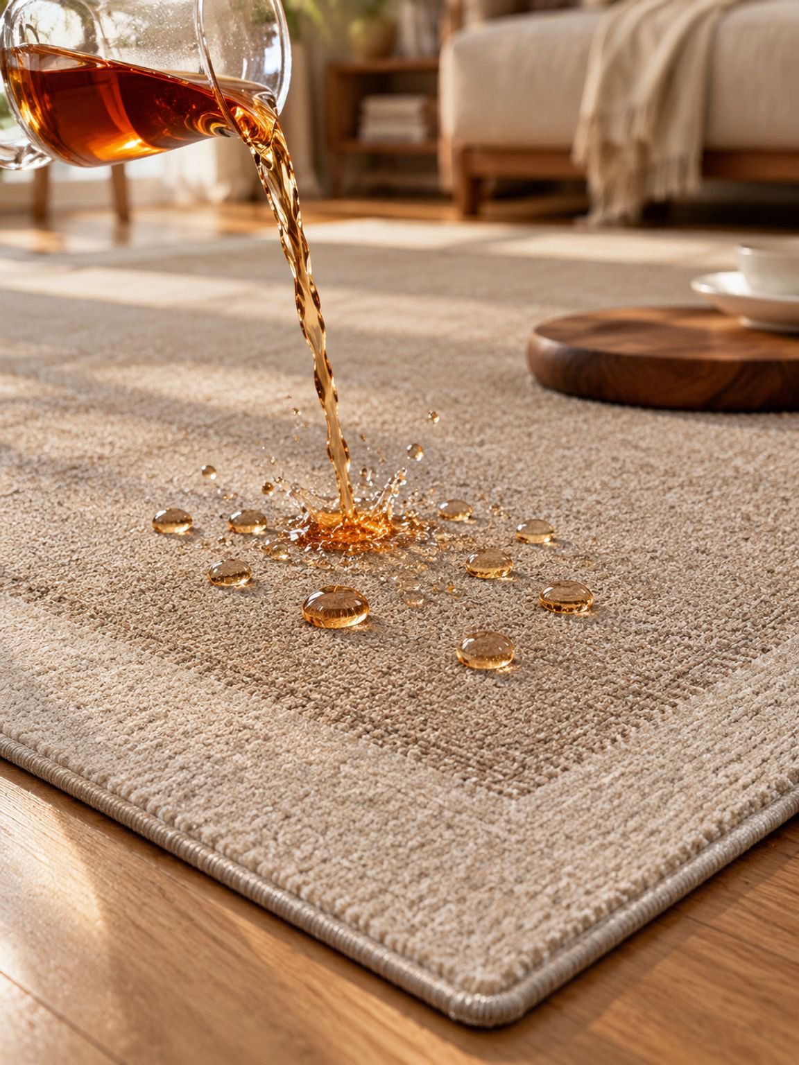 Abwischbarer Teppich mit Retro Muster