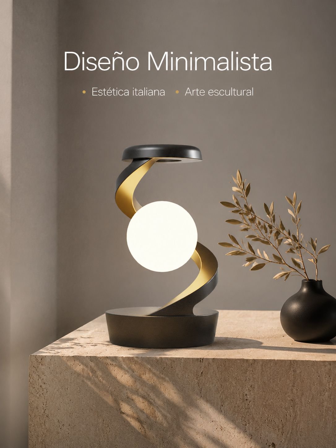 Lámpara de mesa recargable con cabezal giratorio