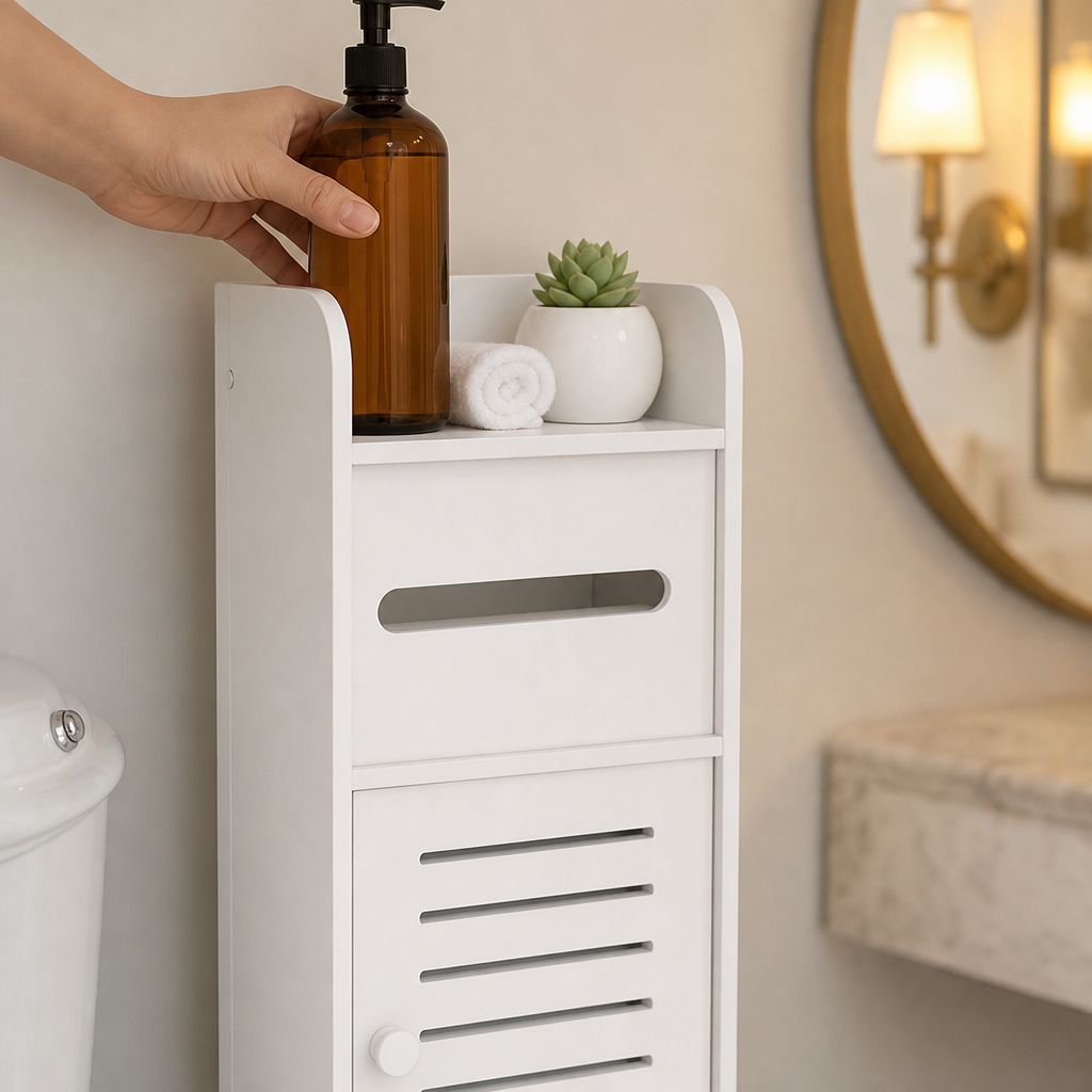 Waterproof Bathroom Storage Rack Movable Toilet Gap Cabinet