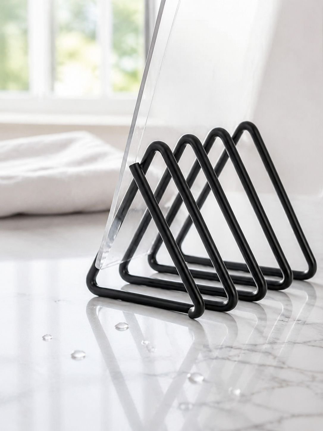Compact countertop cutting board organizer for small kitchens