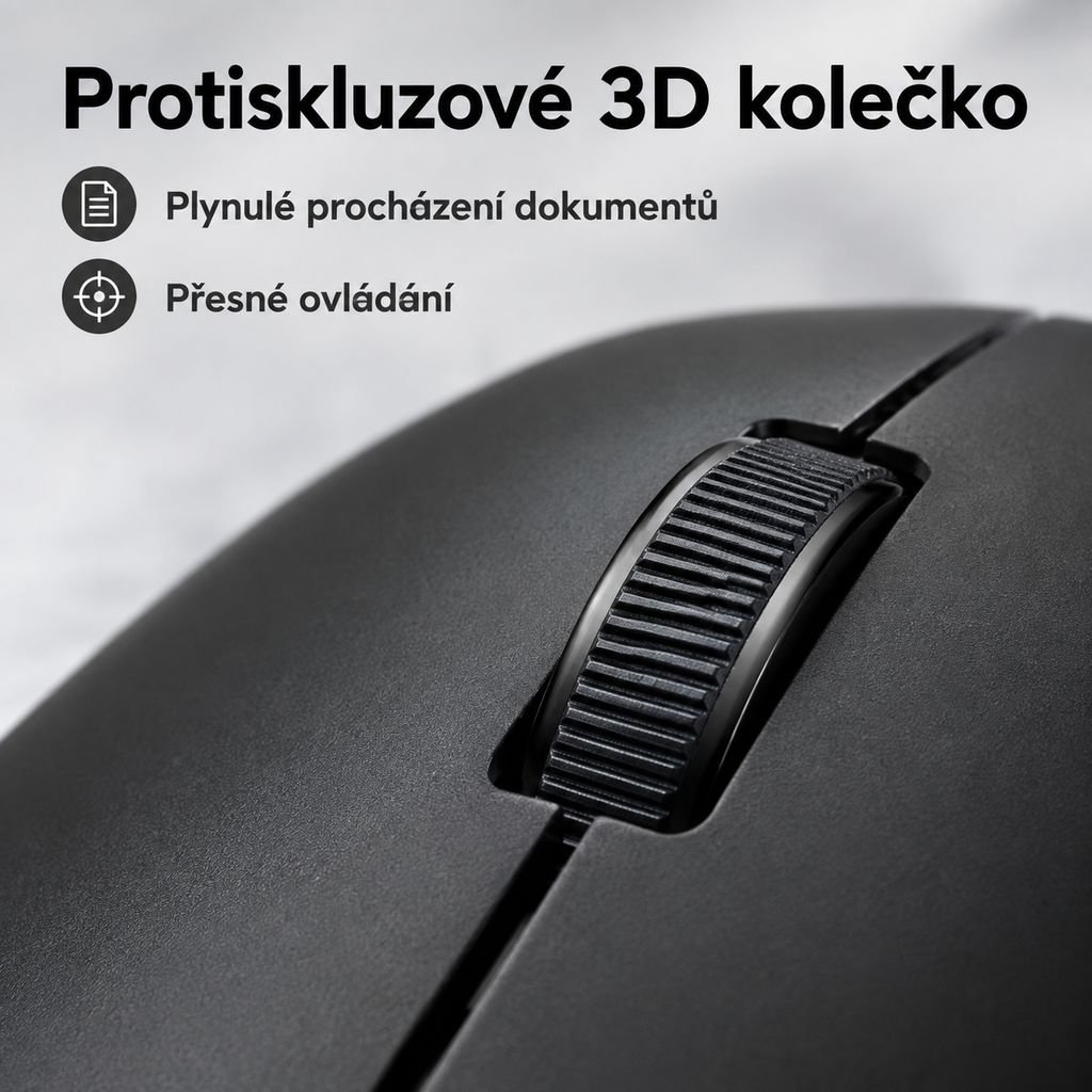 Ergonomická bezdrátová tichá Bluetooth myš