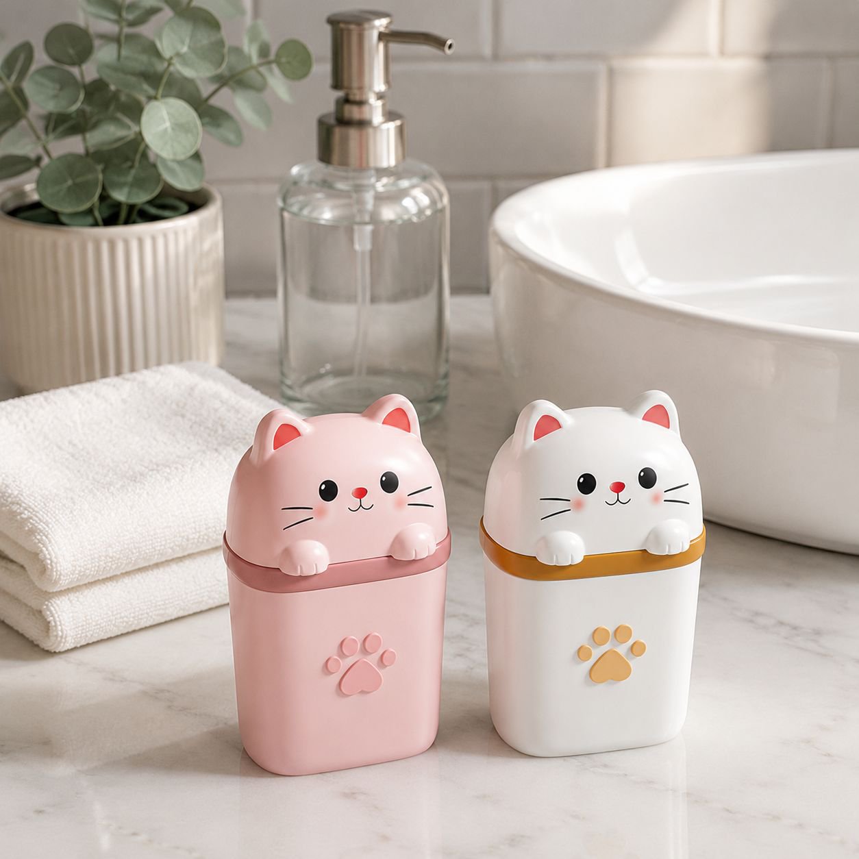 Portable Cute Cat Sealed Soap Box Travel Home Drain Storage