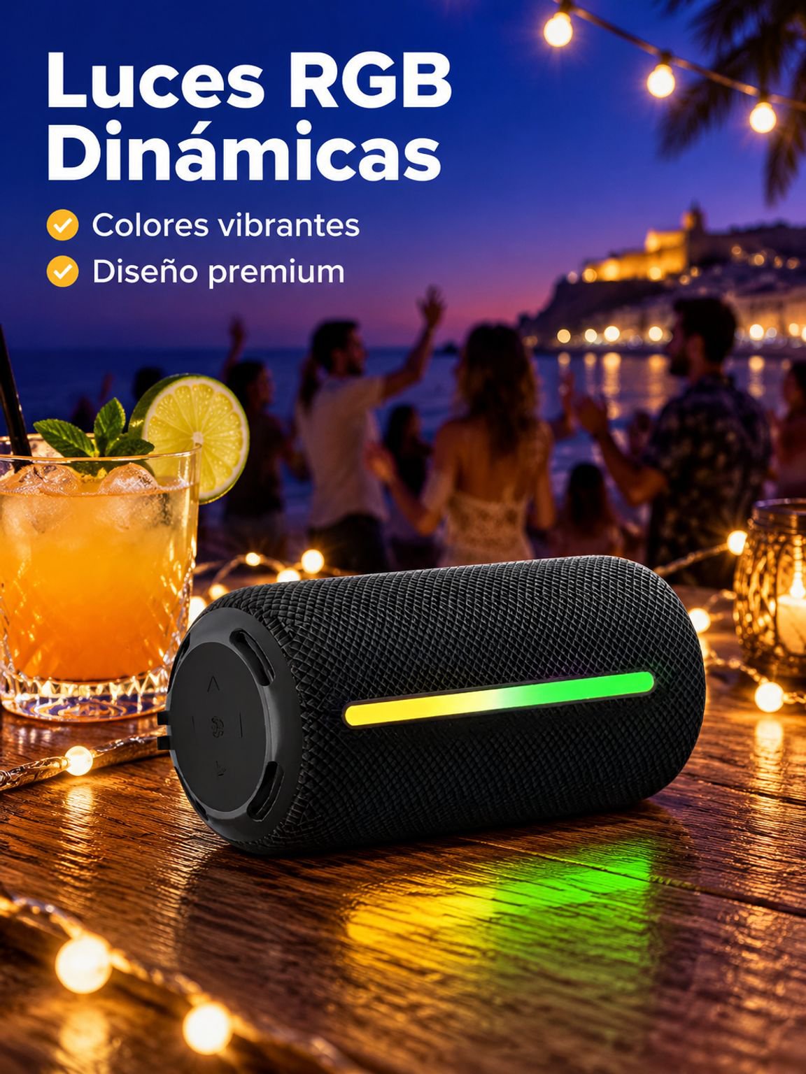 Nuevo altavoz Bluetooth 2025 con alta potencia, portátil, resistente al agua para exteriores y sonid