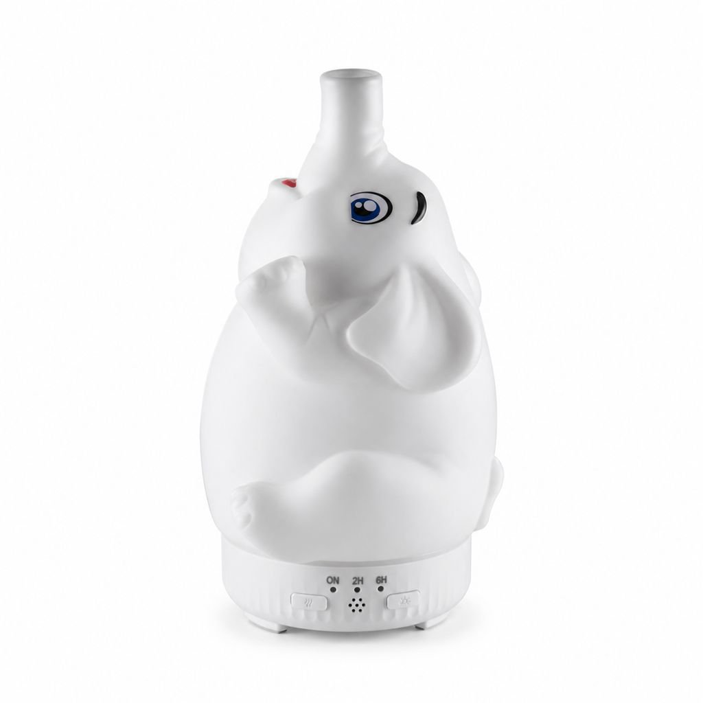 Colorful Light Rotating Elephant Aroma Diffuser, Silent Jellyfish Mini Humidifier