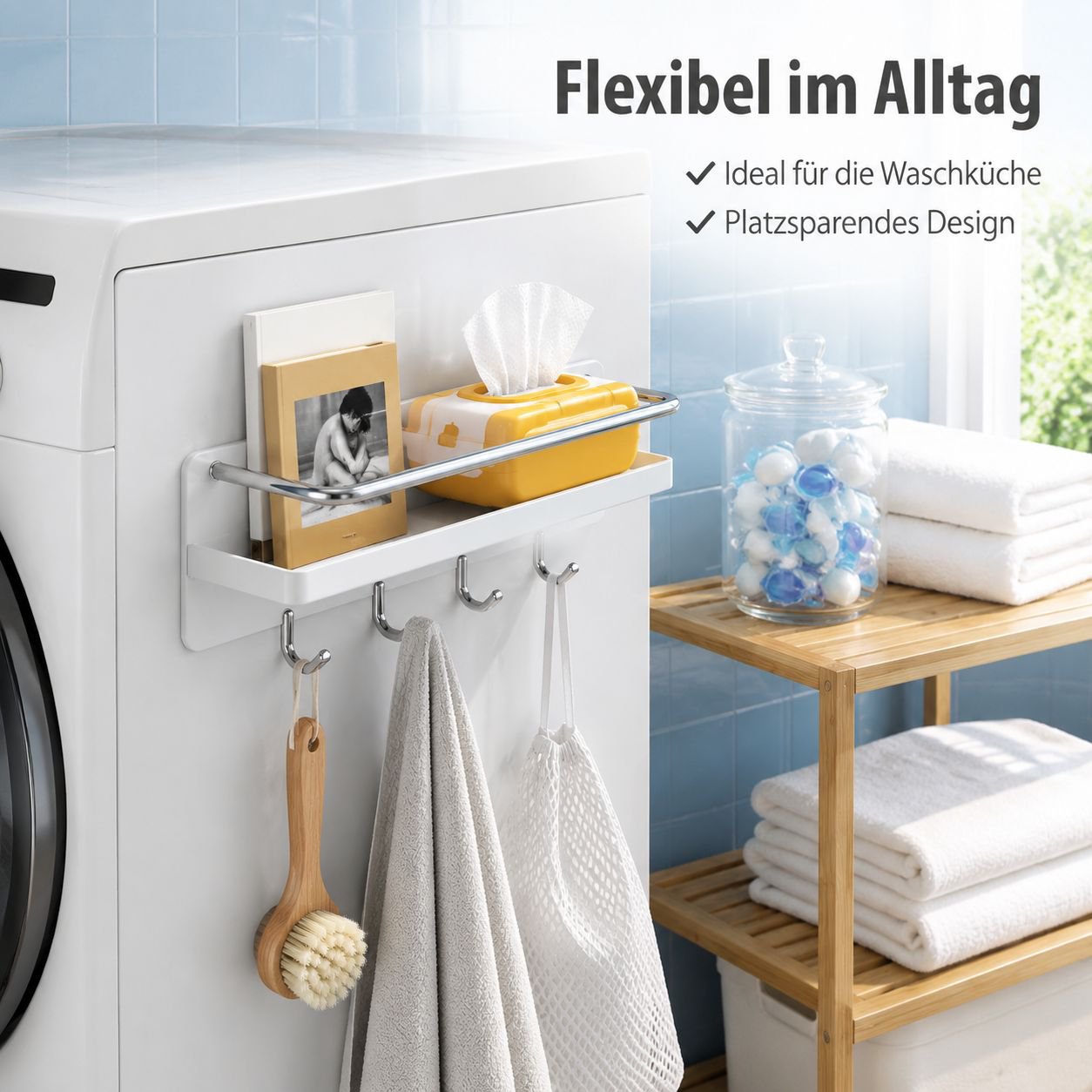 Magnetische Aufbewahrungshaken an der Kühlschrankseite/Türrückseite