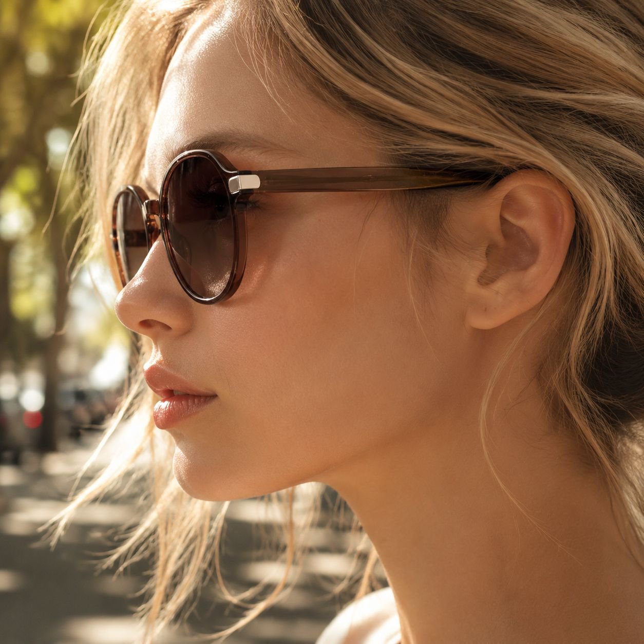 Gafas de sol de moda para mujer con protección UV color marrón