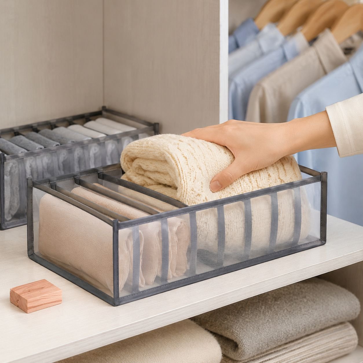 Durable plastic organizer box for women