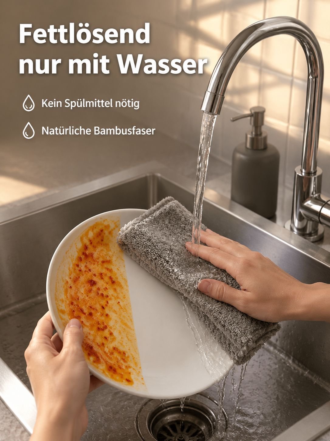 Haushalts Bambusfaser Wischtuch, ölabweisend für Geschirr