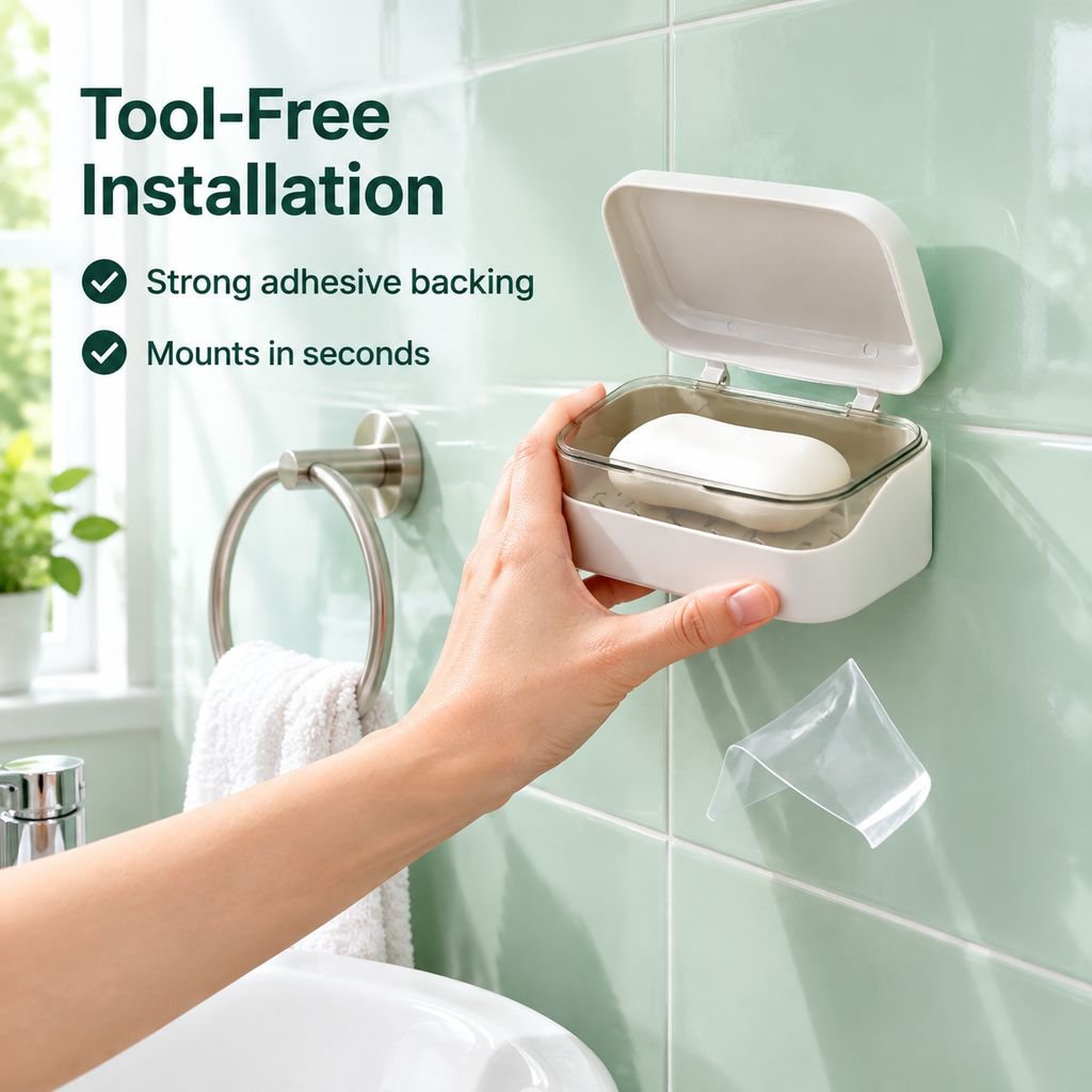 Non-drilling flip soap box
