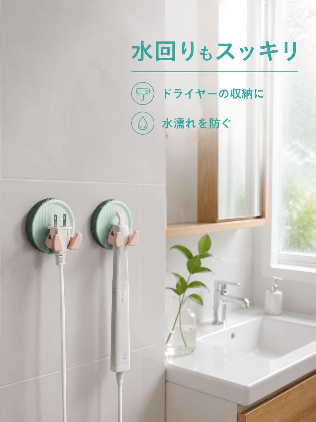 穴開け不要吸盤プラグフック