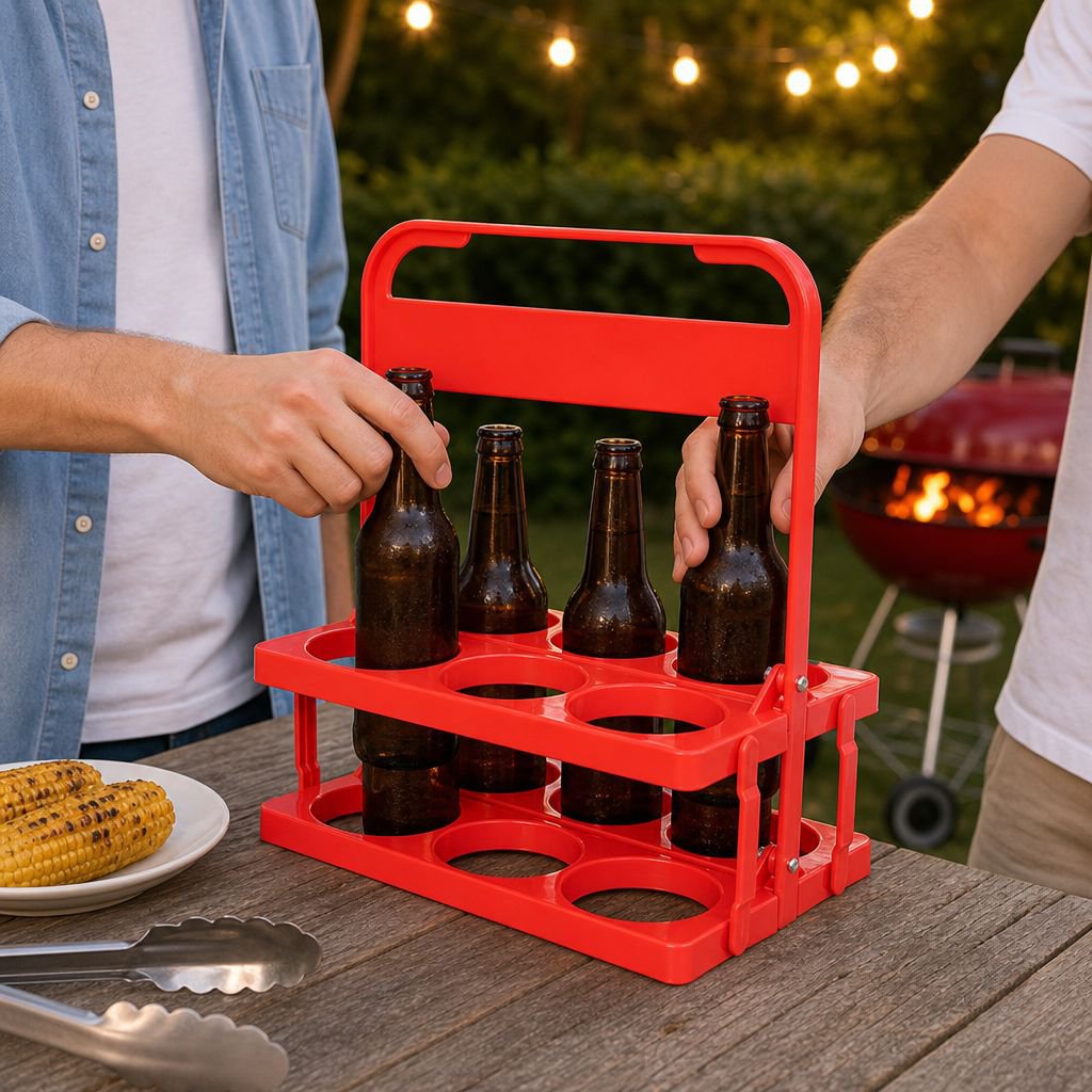 Compact foldable drink basket for storage