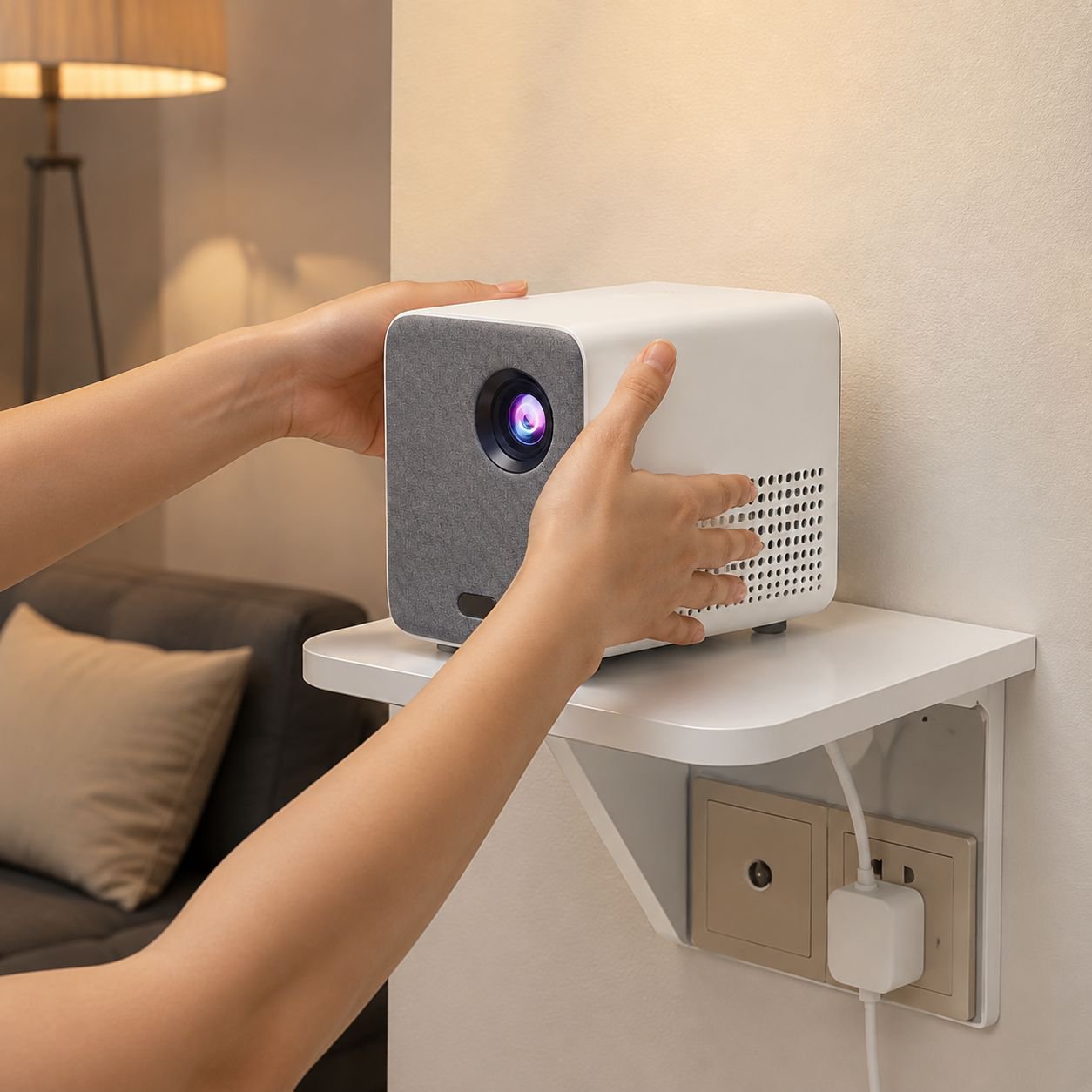 Home Multifunctional Wall WiFi Router & Set-Top Box Bracket, No-Drill Installation