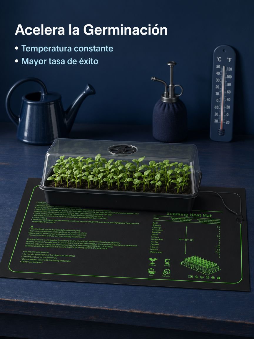 Alfombrilla calefactora impermeable para germinación de semillas