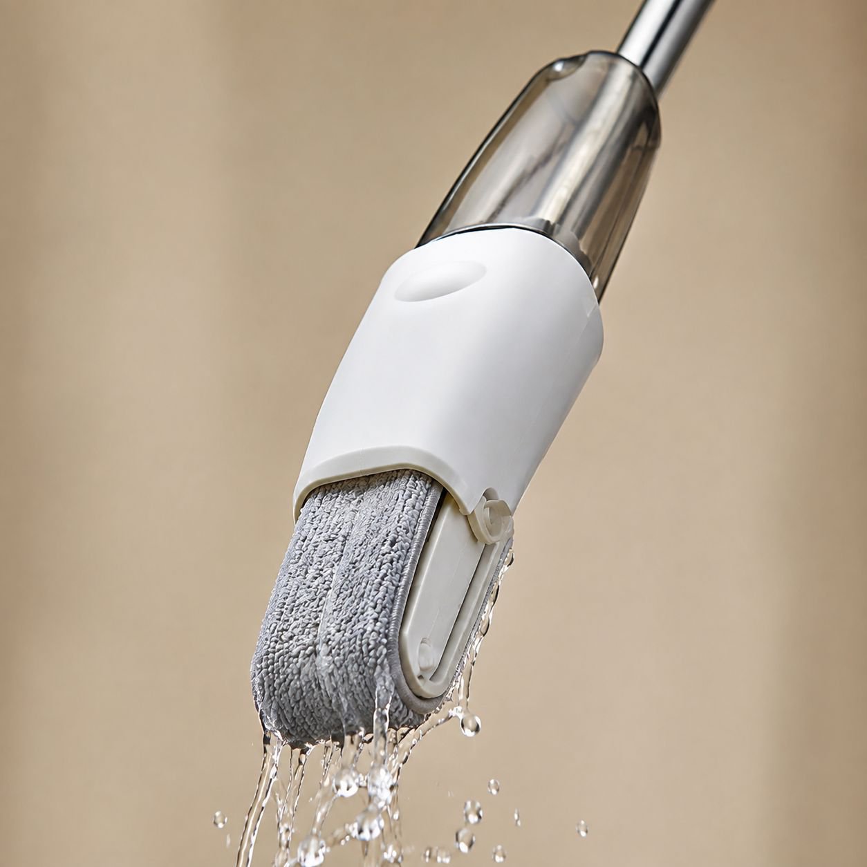 Adjustable flat mop for wet and dry floor care