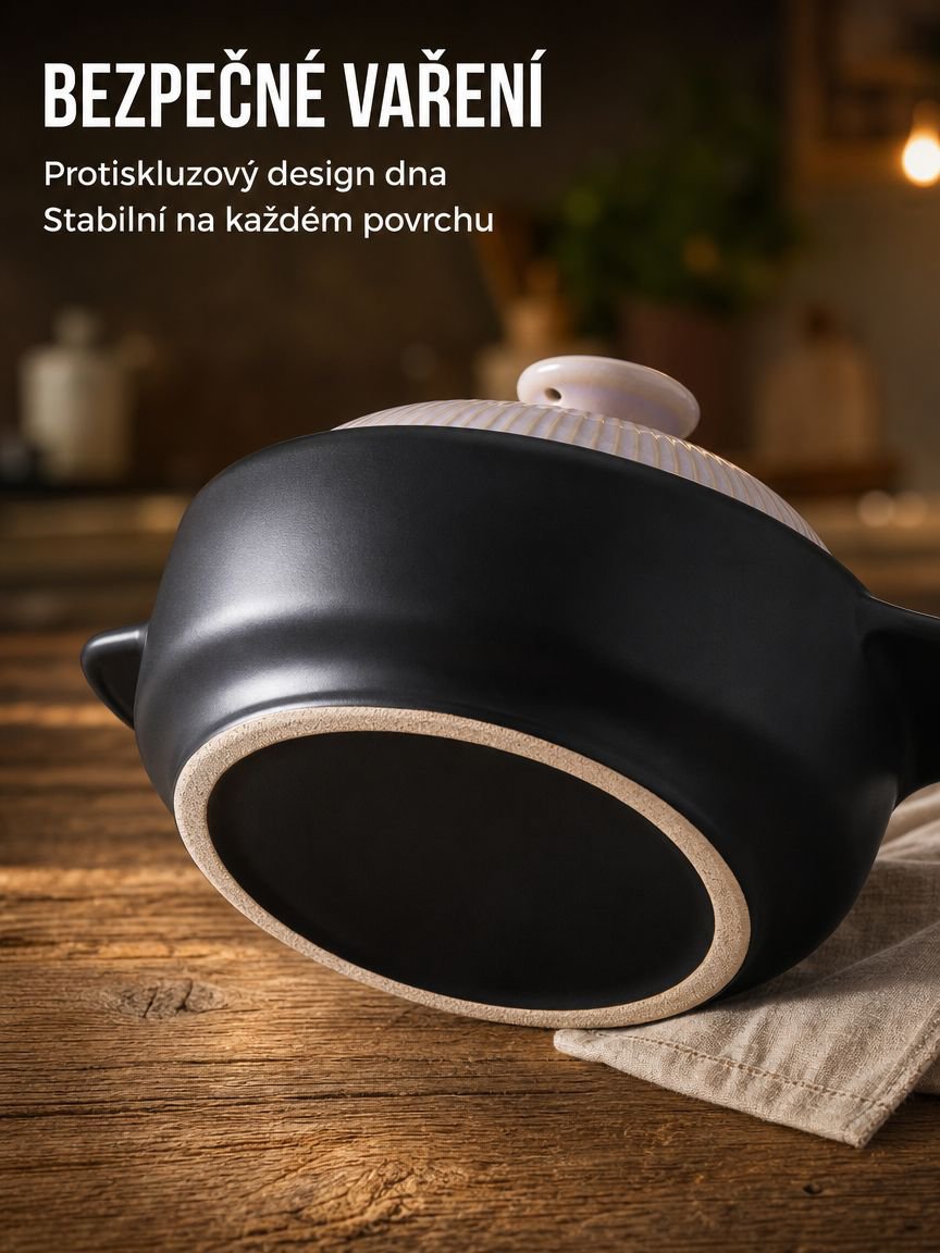 Protiskluzový keramický hrnec