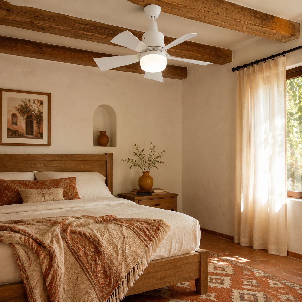 Ventilador de techo con luz para dormitorio