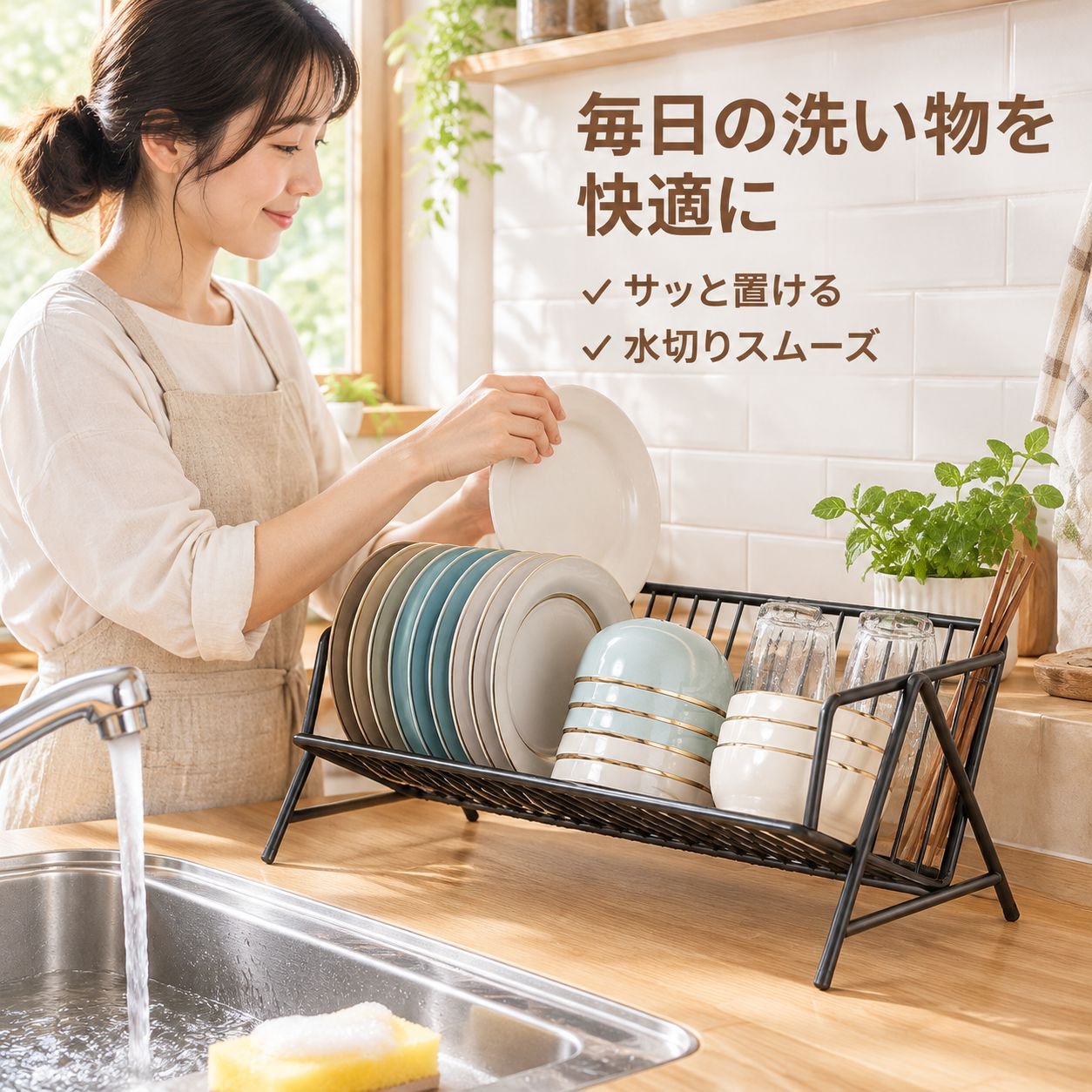 キッチンカウンター用食器ラック