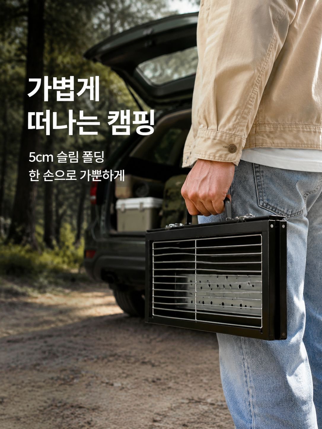 도톰한 접이식 바베큐 그릴
