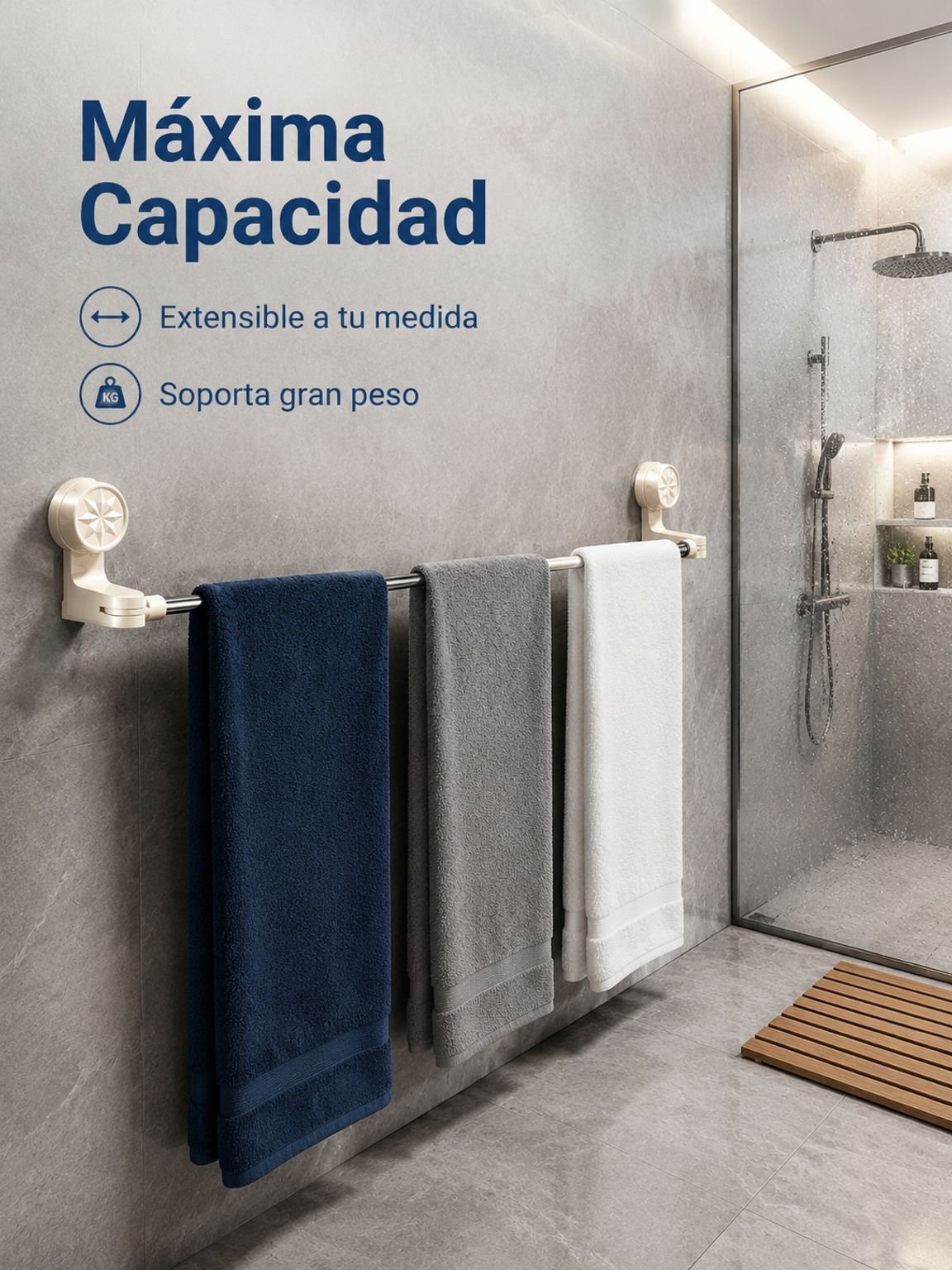 Diseño elegante de toallero de acero inoxidable para baños