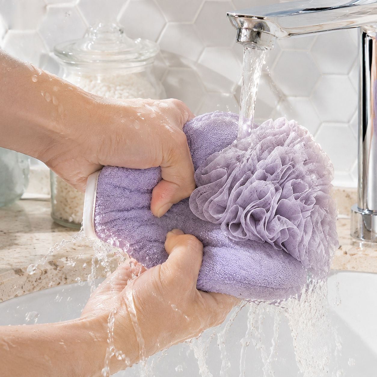 Soft and absorbent JMY bath towel in bathroom setting