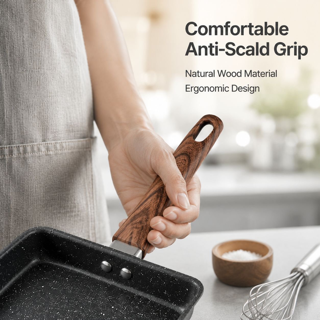 Anti-stick Rectangular Maifan Stone Omelette Pan