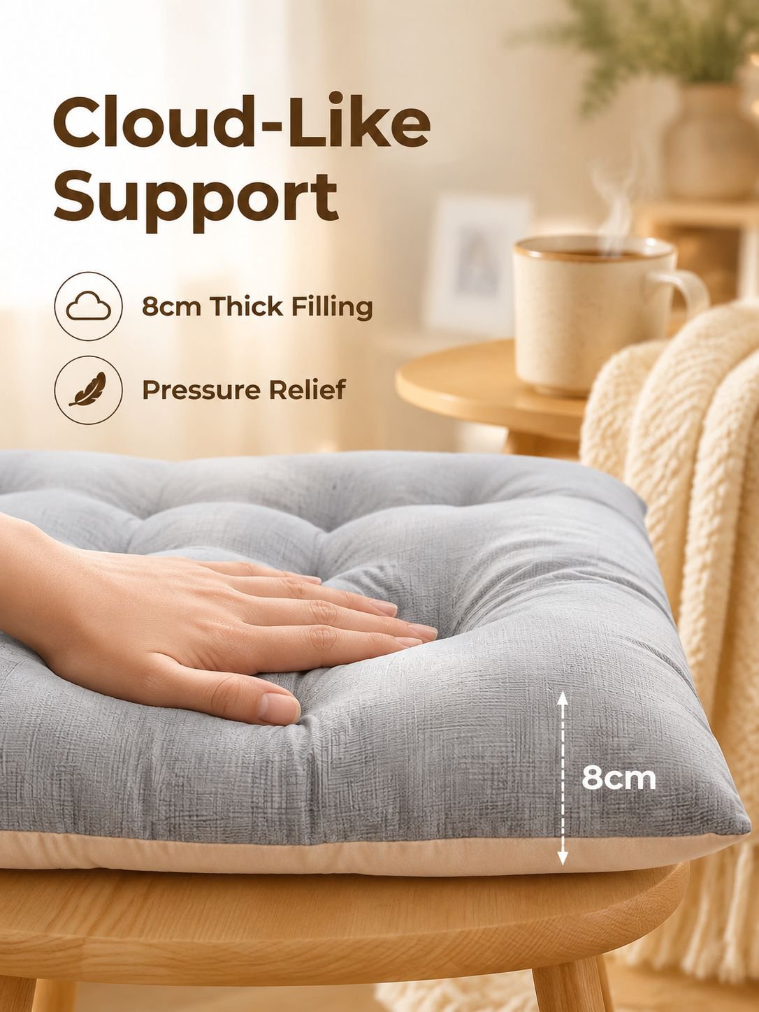 Cotton and Linen Thickened Seat Cushion