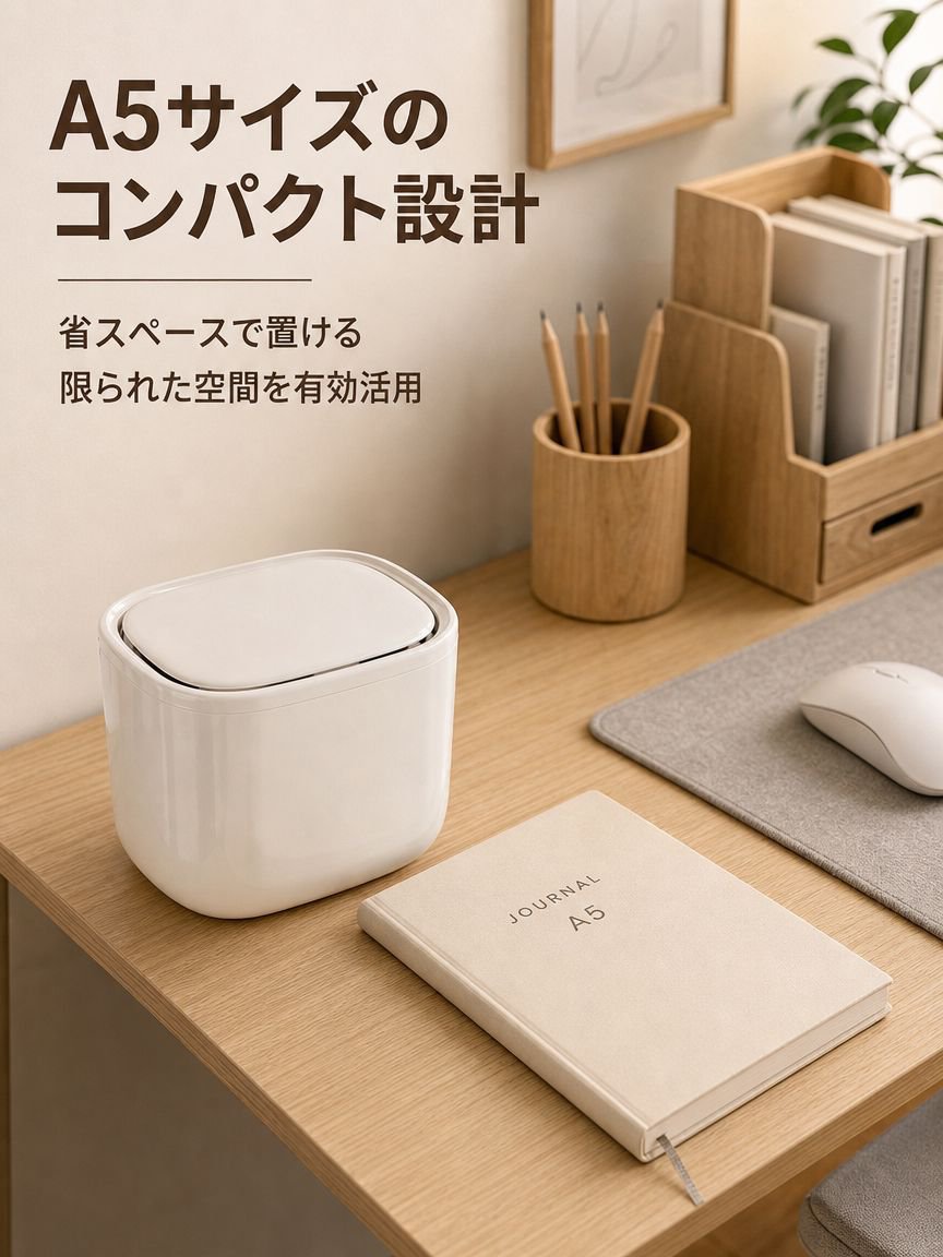 かわいいクリーム風卓上ゴミ箱