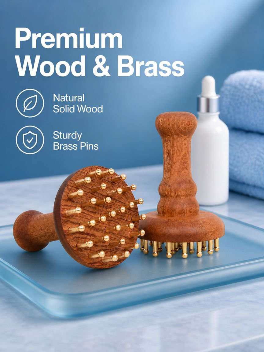 29-Tooth Brass Meridian Massage Brush
