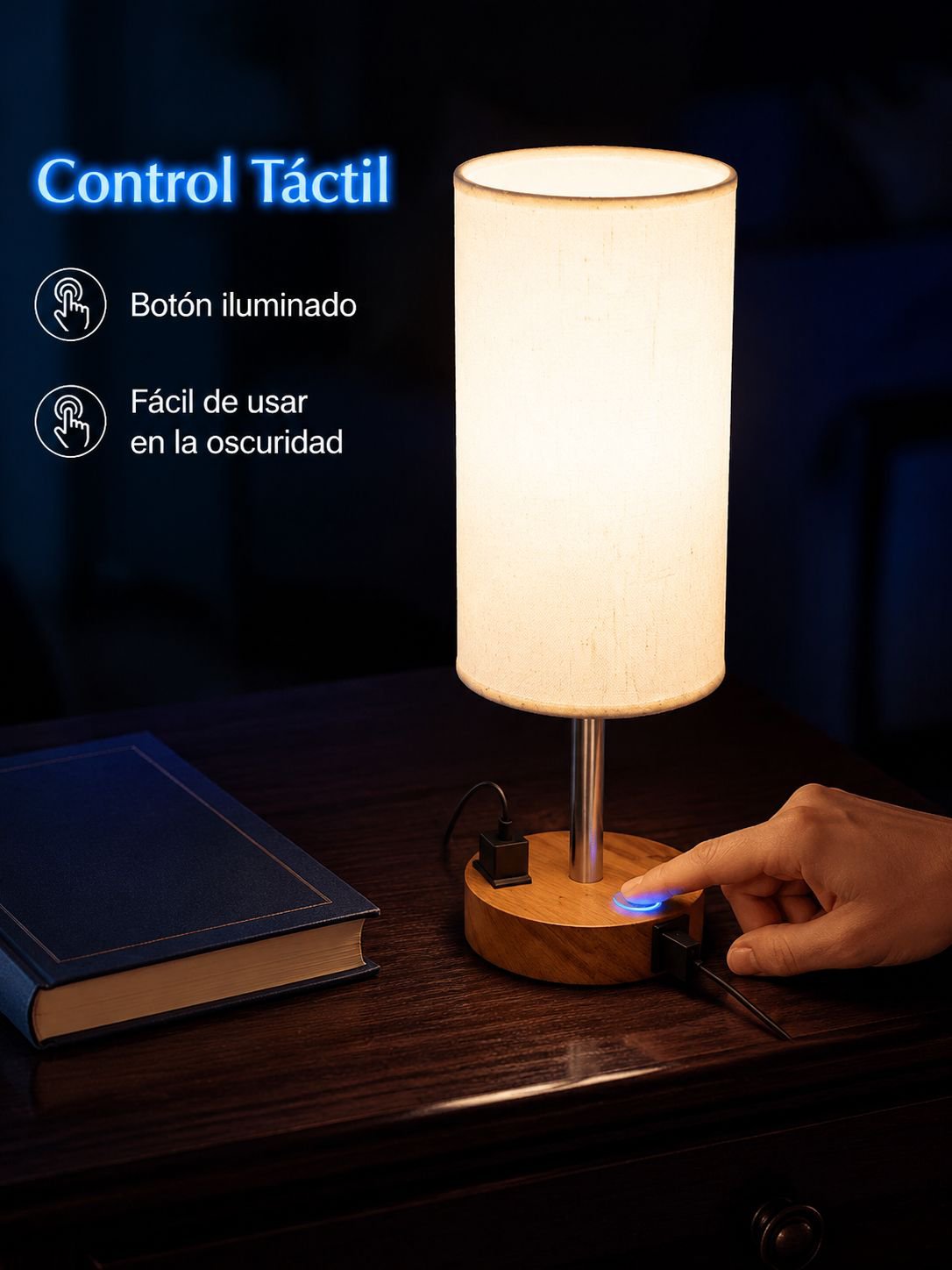 Lámpara portátil nocturna recargable por USB