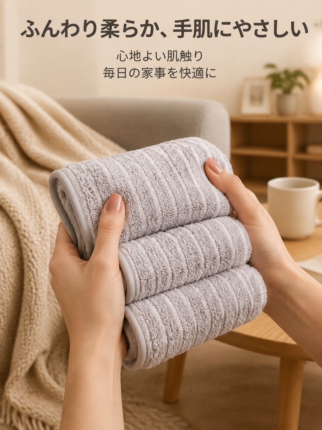 吸水性が高く、糸くずが出ず、お手入れが簡単なクリーニングタオル、ふきん、糸くずの出ないふきん