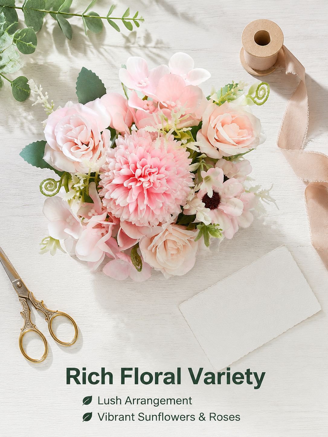 Realistic Mixed Flower Artificial Bouquet