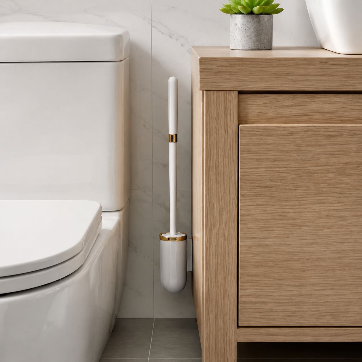 Neue Toilettenbürste fürs Badezimmer, kein toter Winkel, wandmontierte Toilettenbürste aus Silikon f