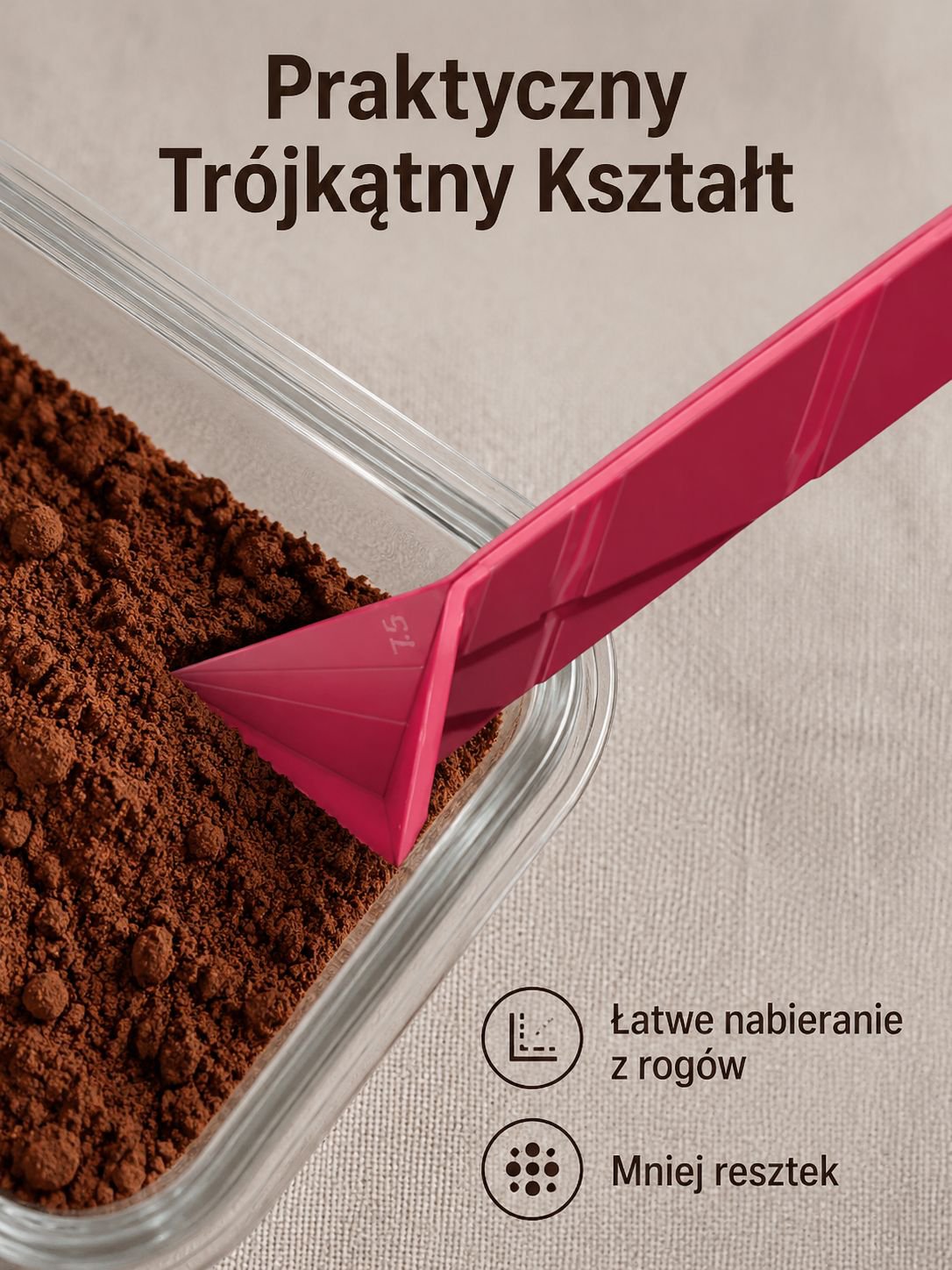 Praktyczna łyżka miarowa składana na blacie