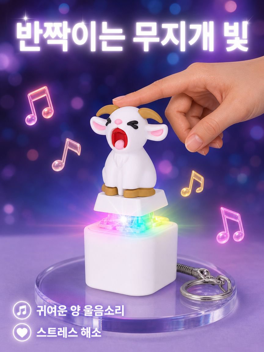 양 울음소리 내기 버튼 키링