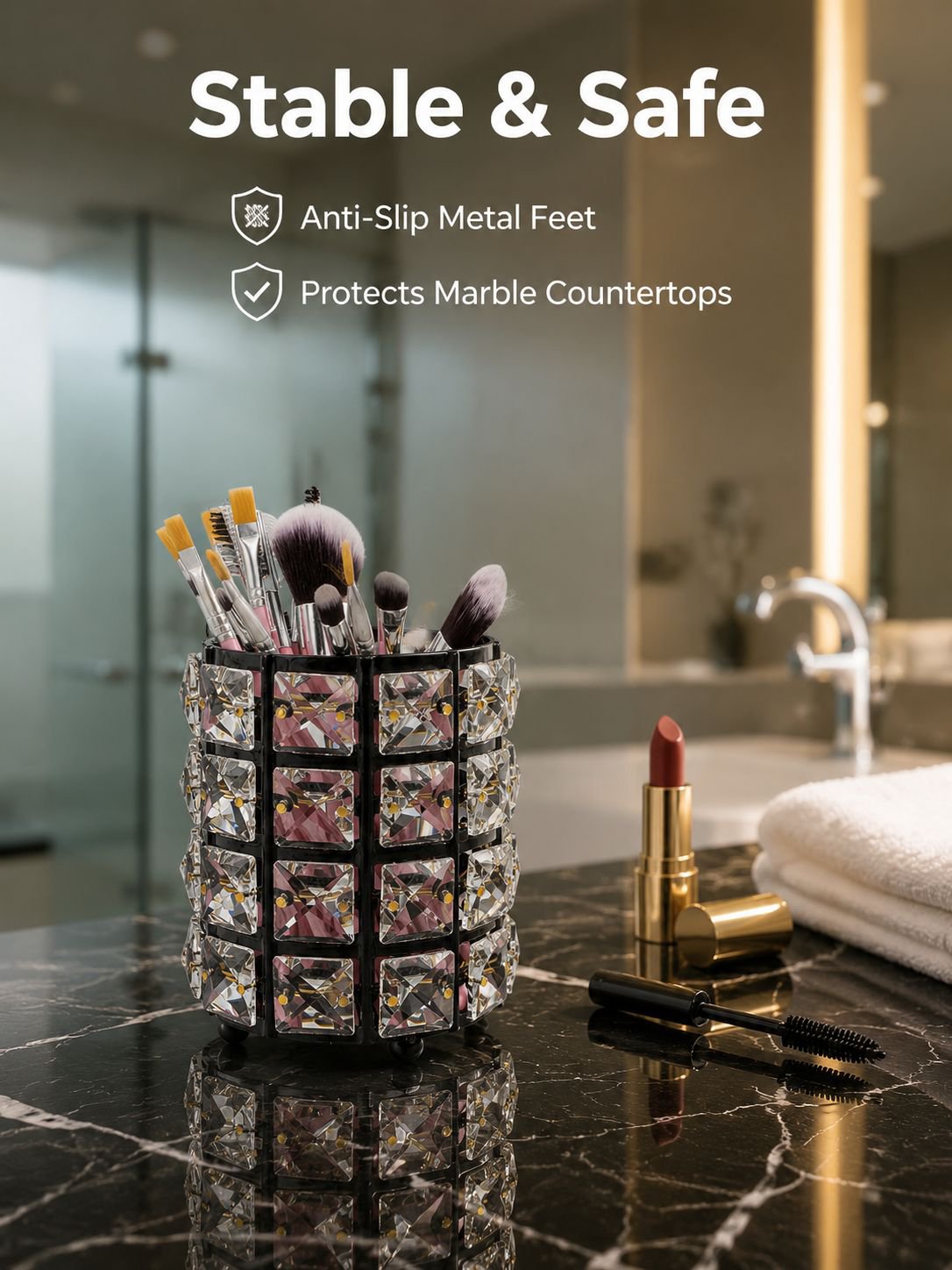 Crystal Pen Holder Makeup Brush Storage Box
